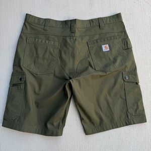 Vintage Style Carhartt Moss Green Cargo Shorts - Relaxed Fit Ripstop - Size 40